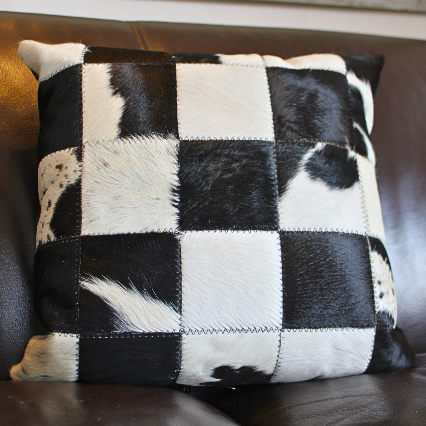 Black & White 10cm Block Nguni Cushion