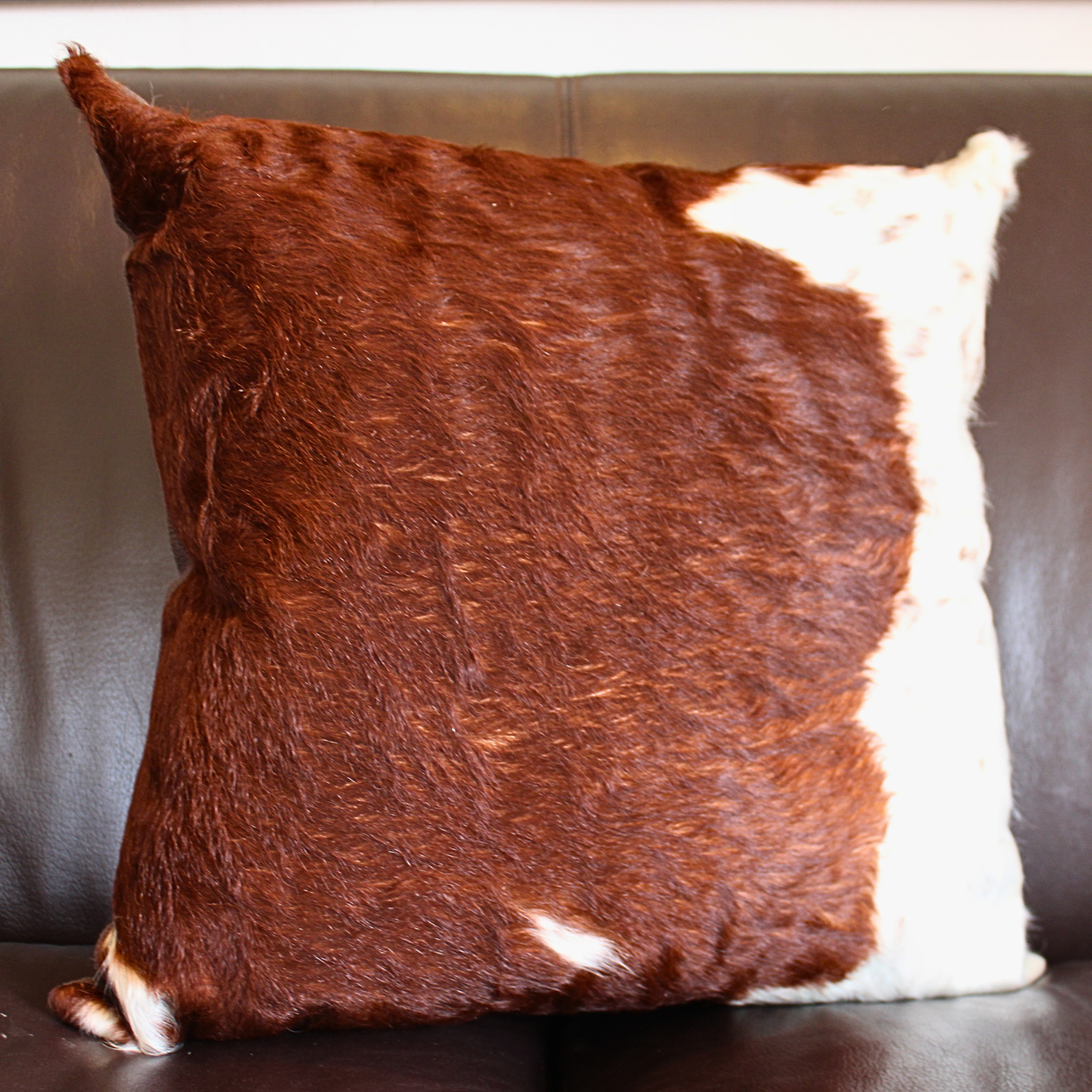 Full Front Brown & White Nguni Cushion