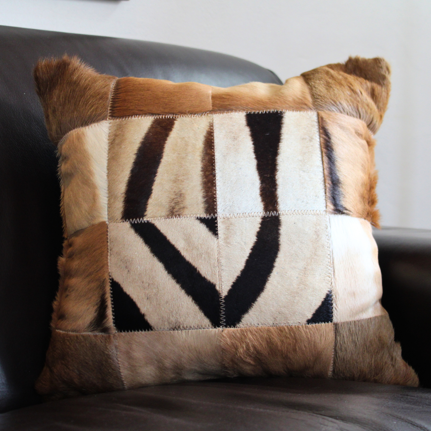 Zebra & Impala Block Cushion